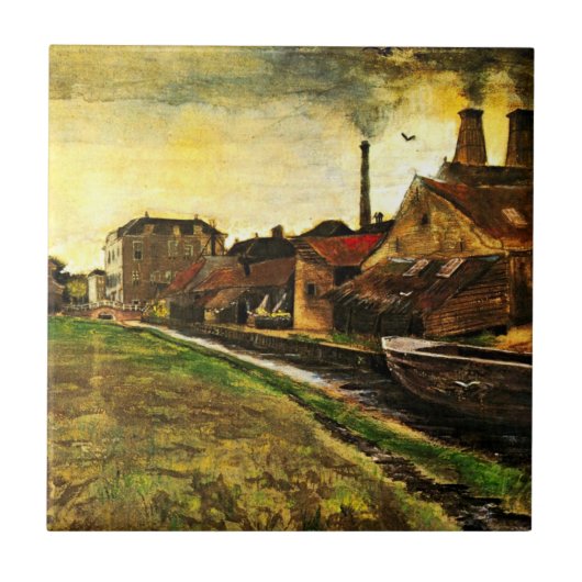 ハーグの鉄工場ビンセント・ヴァン・ゴッホ タイル (正面)