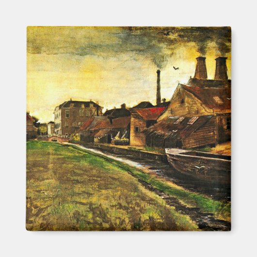 ハーグの鉄工場ビンセント・ヴァン・ゴッホ マグネット (正面)