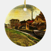ハーグの鉄工場（Iron Mill in The Hague）by ヴィンセント・ファン・ゴッホ セラミックオーナメント (裏面)