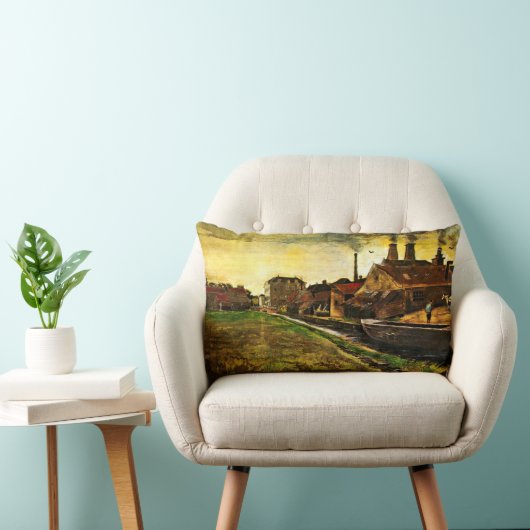 ハーグの鉄工場（The Hagueの鉄工場）by Vincent van Gogh ランバークッション (椅子)