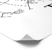 ハーグオランダ白黒地図ポスター ポスター (角)