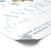 ハーグローブブルーフローラウィズサイン ポスター (角)