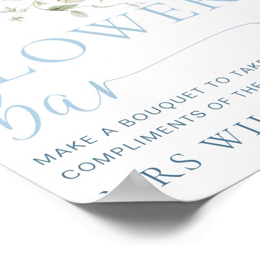 ハーグローブブルーフローラフラワーバー ポスター (角)