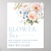 ハーグローブブルーフローラフラワーバー ポスター (正面)