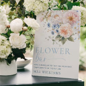 ハーグローブブルーフローラフラワーバー ポスター