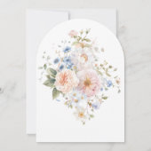 ハーグローブブルーフローラブライダルシャワーアーチ 招待状 (裏面)