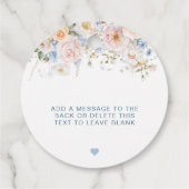 ハーグローブブルーフローラベビーシャワーポップ・アートのIt フェイバータグ (裏面)