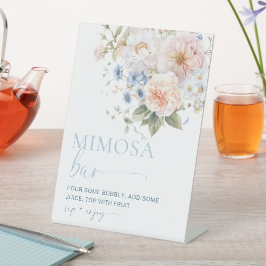 ハーグローブブルーフローラミモサバー標識 台座サイン (インサイチュ)