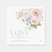 ハーグローブブルーフローララブイン開花ブライダルシャワー スタンダードカクテルナプキン (正面)