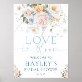 ハーグローブブルーラブインブライダル開花シャワーウェルカム ポスター (正面)