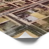 ハーグ1649のレプリカ市地図 ポスター (コーナー)