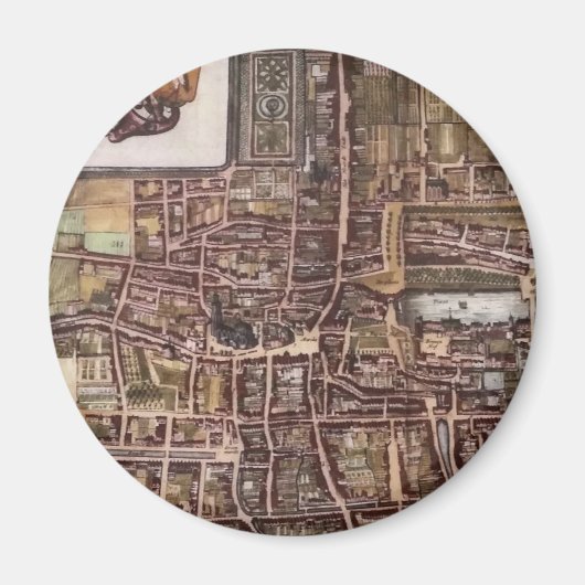 ハーグ1649のレプリカ市地図 マグネット (正面)
