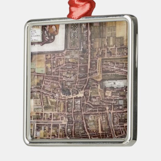 ハーグ1649のレプリカ市地図 メタルオーナメント (左)
