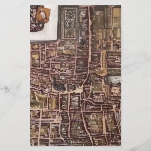 ハーグ1649のレプリカ市地図 便箋 (正面)