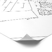 ハーグ、オランダ（白に黒） ポスター (角)