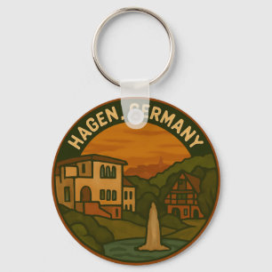 ハーゲン ドイツ シティスケープ アート キーホルダー
