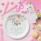 ハーゴーブブルーフローラベビーイン開花ベビーシャワー ペーパープレート (パーティー)