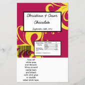 ハーシーの大きなバーのラッパー熱いピンク/黄色の渦巻き チラシ (正面)