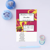 ハーシーの大きなバーのラッパー熱いピンク/黄色の渦巻き チラシ (シングル)