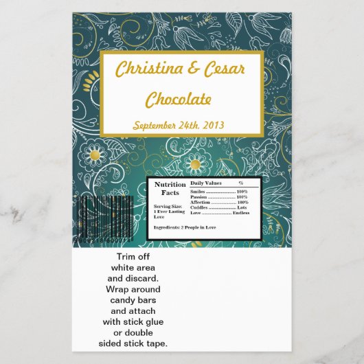 ハーシーの大きなバーラッパーティール（緑がかった色）/イエローマスタードFl チラシ (正面)