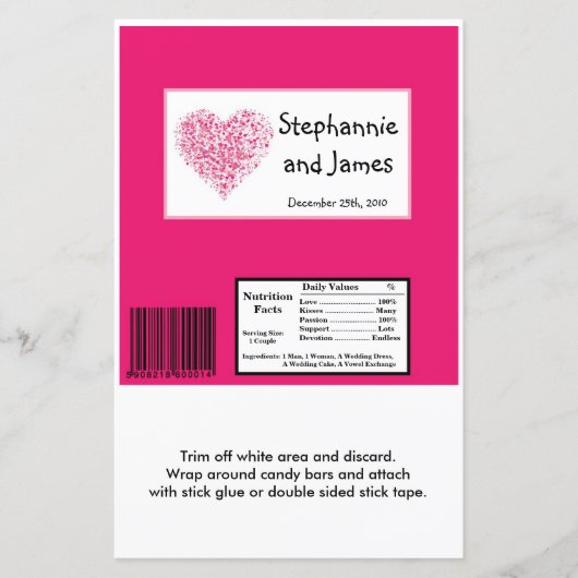 ハーシーの大きなバーラッパーピンクのフローラ花びら (正面)