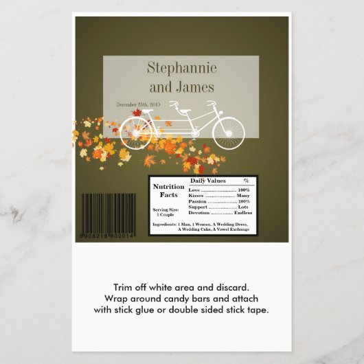 ハーシーの大きなバーラッパーブラウン秋ダブルバイク チラシ (正面)