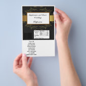 ハーシーの大きなバーラッパー金ゴールドとブラックダマスク チラシ (ハンドル)