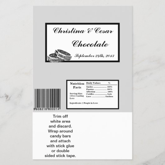 ハーシーの大きなバーラッパ彼/彼女のダイヤモンドウェッディ チラシ (正面)