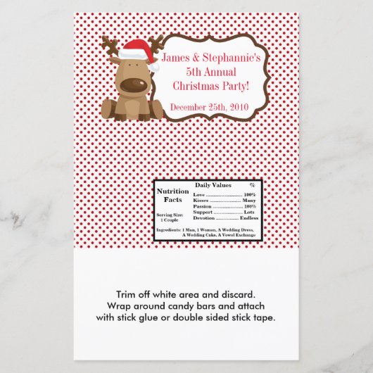 ハーシーの大きなバーラッパReindeer Christmas XMA (正面)