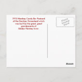 ハーシーキャンディバー葉書 ポストカード (裏面)