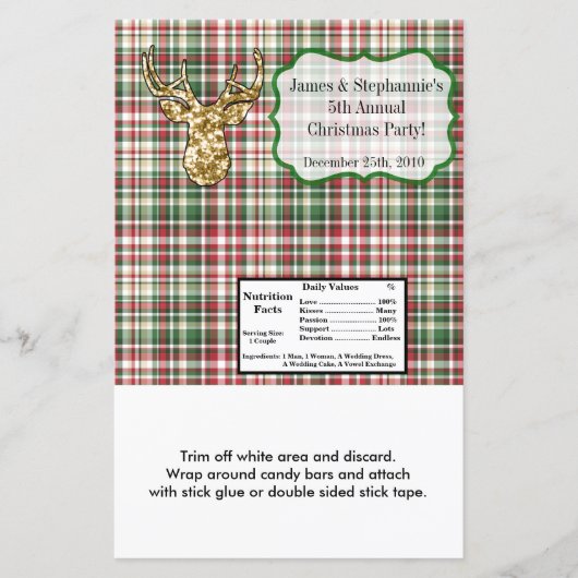 ハーシーズラージバーラッパー金ゴールドグリッタートナカイ (正面)