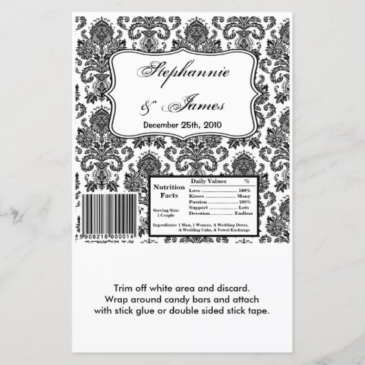 ハーシーズラージバーラッパ白黒ダマスクラック (正面)