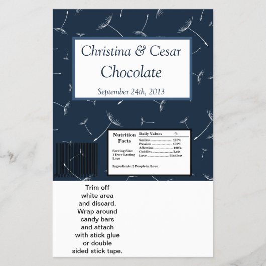 ハーシーズラージバーラッパNavy Blue Dandelion Fl チラシ (正面)