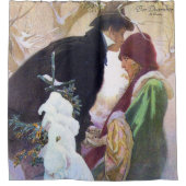 ハースカバ国際的ー、アルフォンスミュシャ シャワーカーテン (正面)