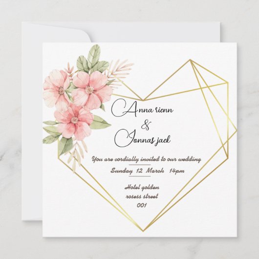 ハースカードの結婚式招待状 招待状 (正面)