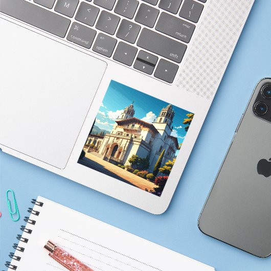 ハーストキャッスルサンシメオンカリフォルニアセントラルコースト シール (ノートパソコンとiPhone)