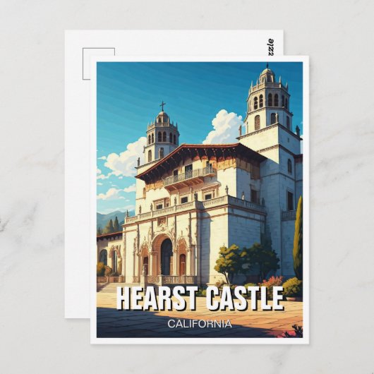 ハーストキャッスルサンシメオンカリフォルニアセントラルコースト ポストカード (正面/裏面)