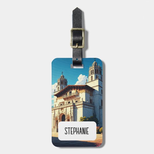 ハーストキャッスルサンシメオンカリフォルニアセントラルコースト ラゲッジタグ (正面縦)