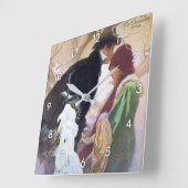 ハースト·カバ国際的ー·アルフォンス·ミュシャ スクエア壁時計 (傾斜)