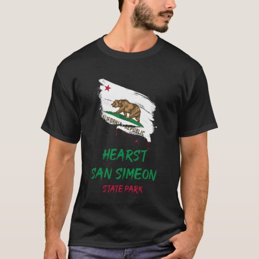 ハースト サン シメオン州立公園 カリフォルニア スプラッターV Tシャツ (正面)