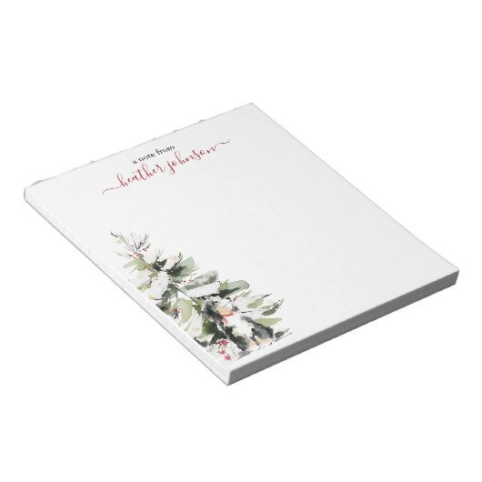 ハースライト ノーツ ウィンター コージー ドッグ パーソナライズド ノートパッド (アングル)