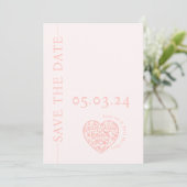 ハース形状のQRコードで日付カードを保存する セーブザデート (スタンド正面)