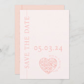 ハース形状のQRコードで日付カードを保存する セーブザデート (正面/裏面)