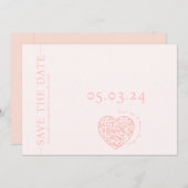 ハース形状のQRコードで日付カードを保存する 招待状 (正面/裏面)