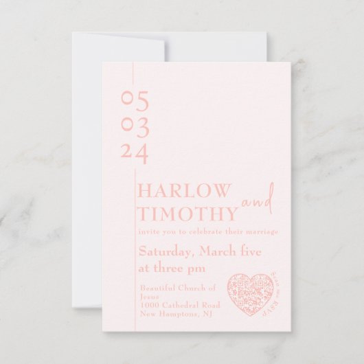 ハース形結婚QRコード付きエンクロージャカード サンキューカード (正面)