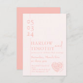 ハース形結婚QRコード付きエンクロージャカード サンキューカード (正面/裏面)