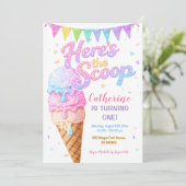 ハース・ザ・スクープ アイスクリーム バースデー スパークル 招待状 (スタンド正面)