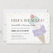 ハース・ザ・スクープ アイスクリーム バーチャル ベイビー シャワー 招待状 (正面)