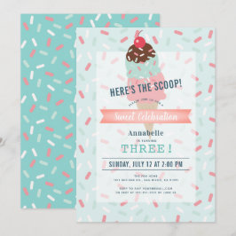 ハース・ザ・スクープ ミントグリーン アイスクリーム バースデー 招待状