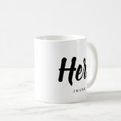 ハース| モダンタイポグラフィ個人用コーヒーマグ コーヒーマグカップ (正面右)